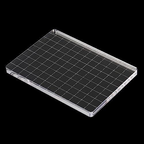 12.7 x 9cm Acryl Stamp Blok, Duidelijke Stempel Blok met Raster Lines Decoratieve Montage Blocks Vierkant voor Scrapbooking DIY Crafts Kaart maken 4