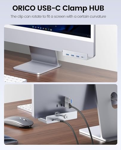 Sea USB Hub met SD TF Card Reader Bureau USB Hub met 2 USB 3.0 poorten 1 USB-C poort Aluminium USB Hub Clamp Adapter 4