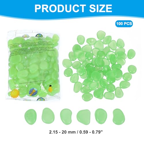 Lichtgevende stenen, 100 stuks Lichtgevende stenen voor binnen Tuinversieringen, Cadeaus voor vrienden, Groen