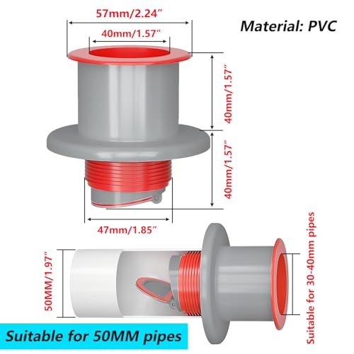 1 Stuk wassen Machine Drain Pipe Connector, Drain Slang Seal Stopper, Odor Stop Parts, Afvalwater Plug voor 50mm PVC Pijp