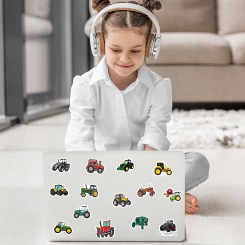 Pak van 60 Tractor Stickers, Tractor Stickers, Waterdichte Stickers, Graafmachine Stickers, Voertuig Sticker, Tractor Sticker, Auto Stickers voor Laptop, Koffer, Auto, Skateboard, Scrapbook 5