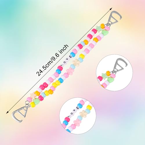 2 st. Kleurrijke kralen schoen ketting Charms, Rainbow Charms Kralen Schoen sieraden ketting leuke trendy DIY Schoen Accessoires Decoratie voor vrouwen