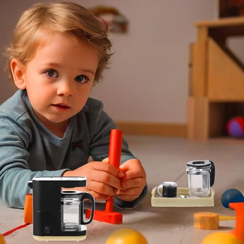 4 Piece Dollhouse Miniatuur Koffiezetapparaat, 1:12 Mini Koffiezetapparaat, Plastic Koffiebeker Spoon Tray Poppenhuis Decoratie 1:12 Poppenhuis Decoratie Rol Spelen voor Poppenhuis