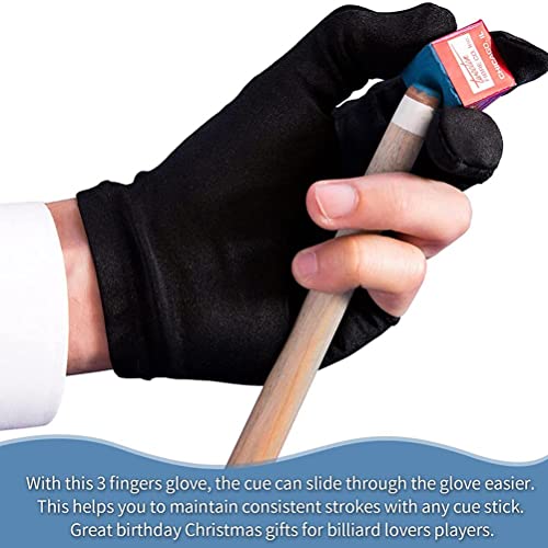 Biljart handschoen liet drie vingers biljart handschoenen voor mannen vrouwen elastische non-slip slijtvast ademend biljart zwembad cue handschoenen voor de linkerhand 3