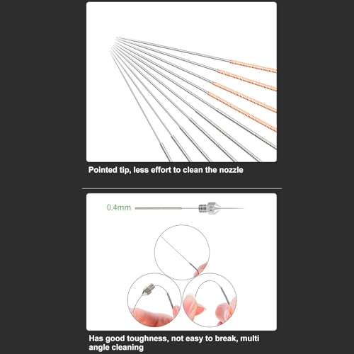 Naaldenset voor 3D Printer Nozzles, Roestvrij stalen Naaldenset, 20 stuks, Compatibel met V6, MK8, Ender 3, MK10, CR 10, Prusa I3, Anet A8, MK10 en 5