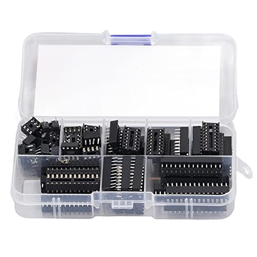 66 st DIP IC Chip Socket 6P tot 28P isoleren Plastic Dubbele Row Flat Pin IC Sockets Solder Type Assortiment Kit