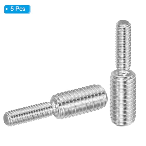 M6 x M10 x 40 Double Threaded Bolts, 5st Roestvrij staal 304 Thread Reducer Adapter voor meubels, lengte 41m m 3