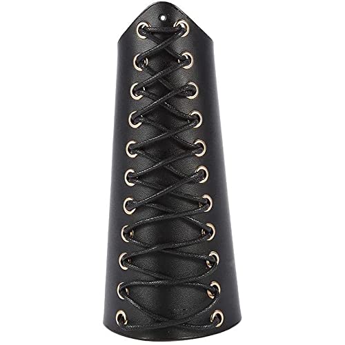 Lederen Boogschieten Armguard Armguard Bracer, Boogschieten Armbeschermer Protectio jacht schieten Lace-up Lederen Armguard voor Compound Recurve Bow Black