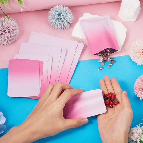 72 st. Heat Seal opslagtassen 4 stijlen Plastic sieraden set Vacuum Sealer zakken hersluitbare zakken voor bruiloft favors Ambachten kralen Monsters Verpakking, Hot Pink 3