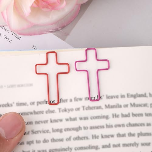 100 st. Cross Paper Clips, kleurrijk Bijbel Paper Clips Klemmen Christelijke tijdschriften Bijbelstudie Supplies voor christelijke vrouwen en mannen 4
