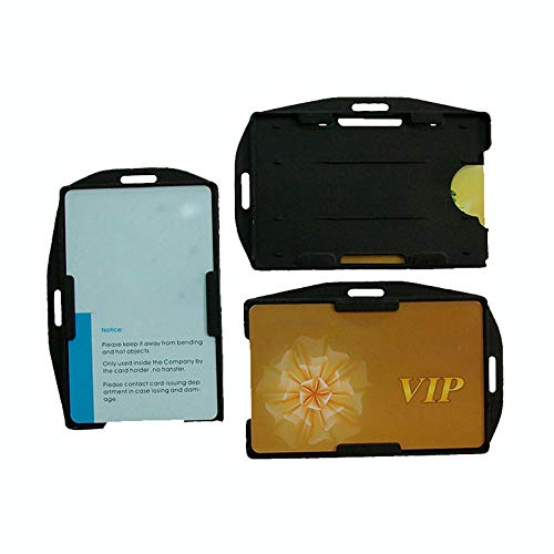 5PCS Dubbelzijdig Open gezicht ID kaarthouder PP Hard Plastic 95mmx64mm Landschap/Verticale Laden (invoegen 2 kaarten) 5