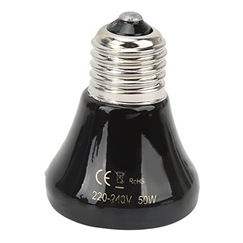 Keramische Reptielen Warmtelamp Verwarming en isolatie Uitrusting Lamp Mini Infrarood Heat Keramische Amfibische Verwarming Lamp voor Hagedissen Reptielen 220V-240V 25W Zwart (50W Zwart)