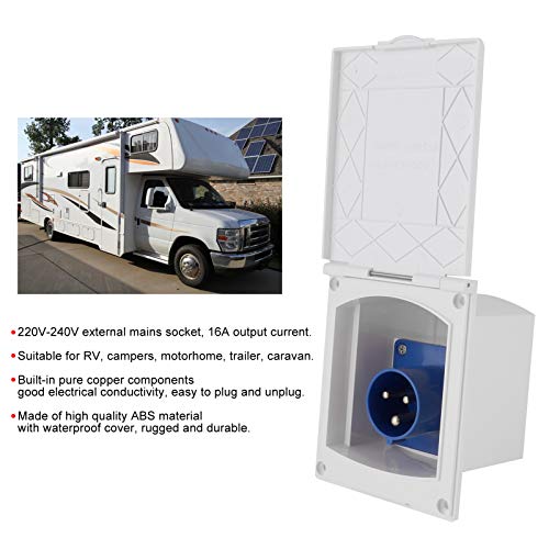 RV Power Outlet 16A 220V-240V Waterdichte Power Outlet Externe 3Pin Flush vrouwelijke Socket Plug voor RV Camper Trailer Caravan