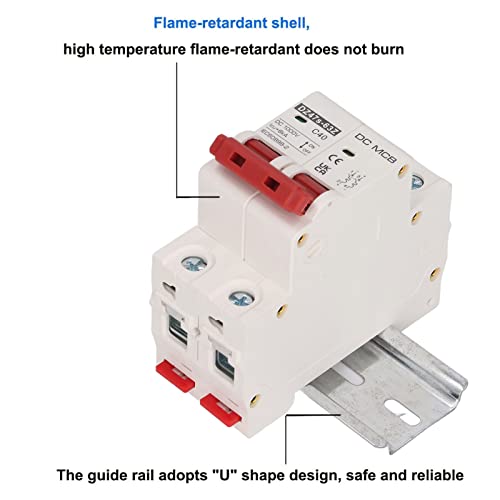 DZ47S-63Z-2P, 1000V 40A, DC Solar Power Disconnect Switch met DIN Rail, Circuit Breaker 2P DC 1000V MCB 40A Circuit Breaker 6 kA schakelcapaciteit voor thuis
