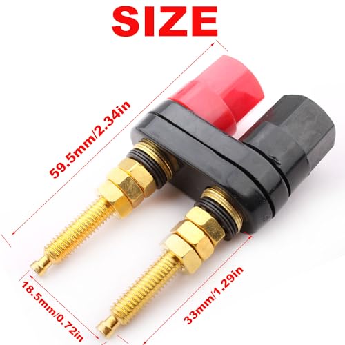 4st Speaker Terminal, Banana Plug Connectors, AMP Terminal Power Amplifier 2-Way Banana Plug Jack, Audio Speaker, Terminal Banana Jack, Panel Mount (lengte