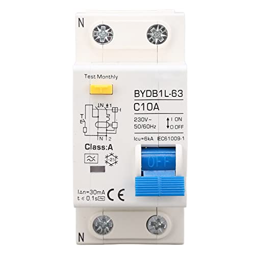 AC 230V Residual Circuit Breaker 30ma C10 1P N Leakage Protector Overload Bescherming Luchtschakelaar voor residentiële verlichting distributielijnen Zonne-PV-systeem