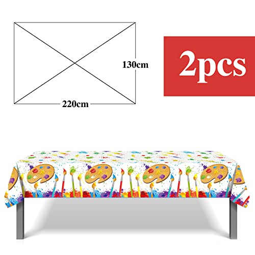 Verpakking van 2, 130 x 220 cm, Plastic Splash Mat, Wasbare Tafellakens, Waterdicht, Tafellakens voor ambachten en schilderen, Kinderverjaardagen, Eerste Schooldag, Schoolkind, Pakje van 2