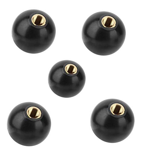 5 stuks M10*35 Zwarte ronde bal Bakelite Lever Knob met ingebouwde koperen schroefmoer 4