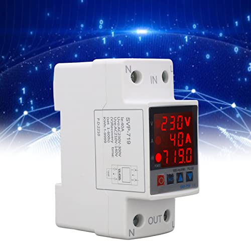 Onder Chirurg Bescherming Device, Over-Under Spanning Bescherming Veilig gebruik Onderspanning Beschermer AC220V PC Shell voor thuis (40A)