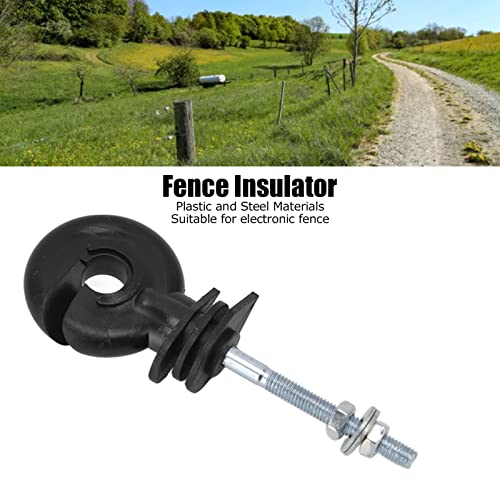 Elektrische Fence-isolator, Zwart, Schroef-aan Ring-insulator, Elektrische Fence-isolator, Weerbestendig, Elektrische Fence-vervanging M5, Pak van 100 4