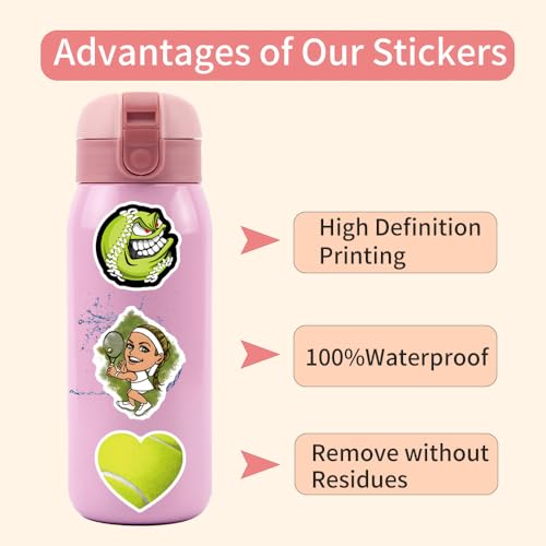 Tennis Sticker Set, 100 stuks, Waterdichte Vinyl Stickers voor auto, Motorfiets, Fiets, Skateboard, Snowboard, Bagage, Laptop, Koffer, Helm, Motorfiets, Computer