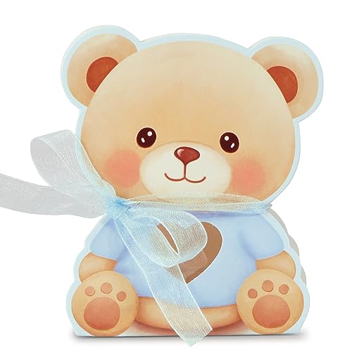 Verpakking van 50 babyberen, cadeaudoosjes, geschenkdoosjes voor gasten, babyshower, geschenkdoosje, blauw, leuke geschenkdoosjes voor gasten, doop babyshower, geschenkverpakking etc.