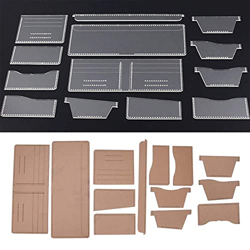 Acryl template lederen patroon ambacht voor portemonnee potlood behuizing DIY helder acryl portemonnee patroon stencil model