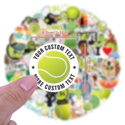 Tennis Sticker Set, 100 stuks, Waterdichte Vinyl Stickers voor auto, Motorfiets, Fiets, Skateboard, Snowboard, Bagage, Laptop, Koffer, Helm, Motorfiets, Computer 5