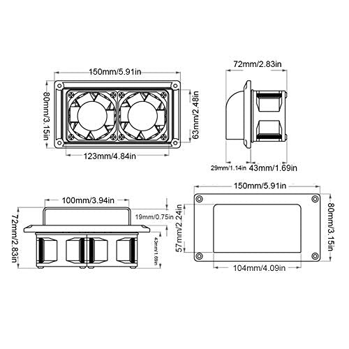Zijventilatie Ventilatie Ventilatie Ventilatie Ventilatie 12V 15W voor RV Caravan Camper Trailer Boot Marine Yacht, Uitlaat Ventilatie Aankant Ventilatie 12V Extractor Hood Caravan