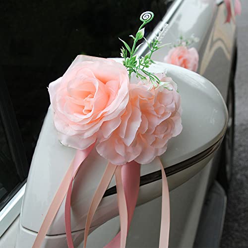 Auto decoratie, bruiloft, bruidspaar, rozen, bloemen, decoratie, auto, sieraden, bruidsauto, bloemenslinger, band, decoratie, bruiloft, auto decoratie, bruiloft decoratie, auto decoratie, roze 4