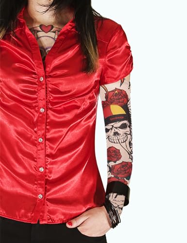 10 st Arm Tattoo Mouwen, Art Arm Fake Tattoo Mouwen Cover Tattoos Mouwen Slip On Unisex 39cm Zonnescherm Mouwen Valse Tijdelijke Tattoo Mouwen voor Halloween Basketbal Biker Party, Multicolour 3