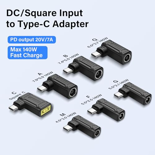 PD 140W DC7909 naar Type C Power Adapter DC 7.9mm x 0,9mm Bushing (7,9 x 5.5mm) Invoer naar USB C Plug met PD auto identificatiechip voor telefoon 5
