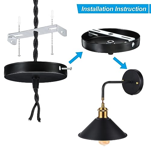 90mm Plafondlamp set, 2 Sets Fixture, Montage Bracket Steel Plate voor thuis en op kantoor, ophanging, Wandlamp, met schroef, Wasmachine 5