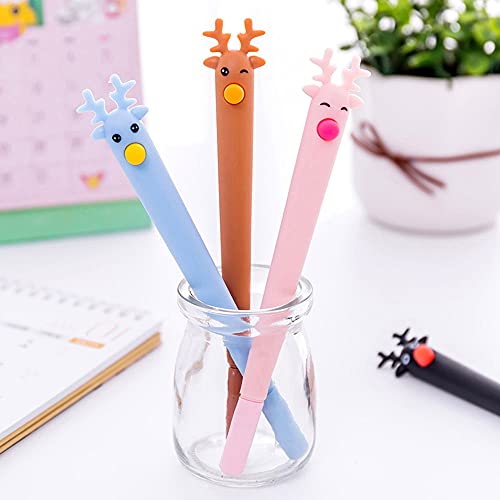 Mooie creatieve cartoon Ballpoint Pen Zwarte inkt Schrijven Pennen Leuke vorm Neutrale Pennen 0.5mm Kawaii Gel Ink Pennen voor Kids Novelty Pennen voor het schoolkantoor Familie 10 stuks Elk 4