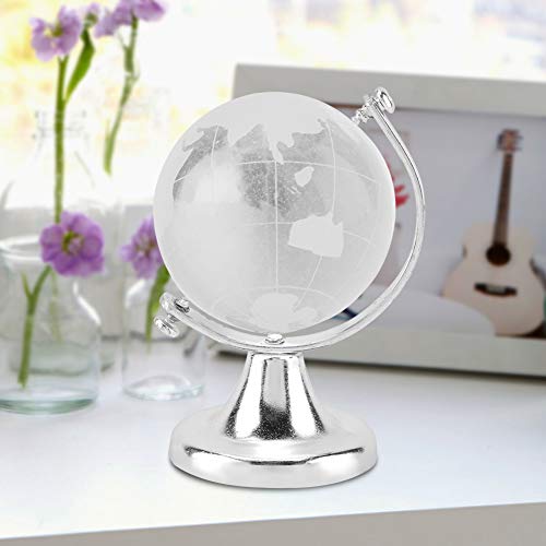 Mini Globe Gold Mini Globe Crystal Round Earth Globe World Map Crystal Glass Ball Bol Home Office Decor Gift (Golden) (Zilver) 4