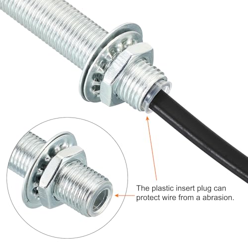 M10 Threaded 1,97 Inch Lamp Tube Set met slot, noten, ringen, bevestigingen, Assortiment hardware voor kroonluchter, plafond, DIY licht, zink coating 4