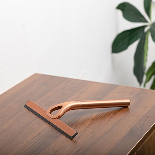 Window Collector Glaswisser, Douche Cropie Scrubber 304 Roestvrij staal Siliconen voor Badkamer spiegel Window Car (Antique Bronze) 4