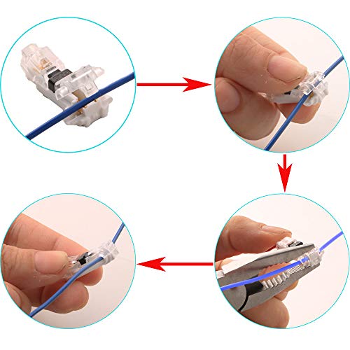 T Connector, 10 st Low Spanning, T Tap Kabel Connector, T Geef 1 Pin Solder gratis zonder draadstrippen voor Draad 20/22 AWG 0,2-0.5mm2 Aansluiting Kabel vereist 4