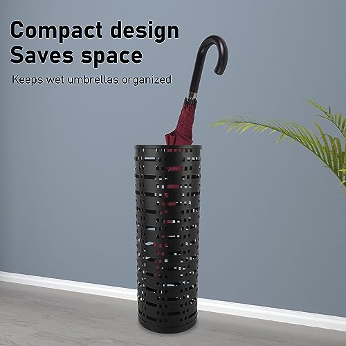 Parapluhouder, Holle Ronde metalen paraplu Stand voor ingang, Mode Roestvrij Waterdichte Ruimte Saving Quick Dry Paraplu Rack voor thuis, Office, Outdoor, Black 3