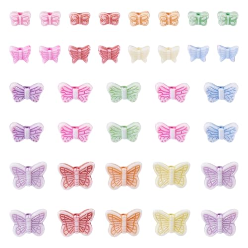 80G Vlinder Plastics Kralen Kleurrijke Insecten Ambacht Kralen Vlinder Spacer Kralen 4 Styles Bulk voor DIY armband ketting sleutel kettingen ambachten sieraden maken