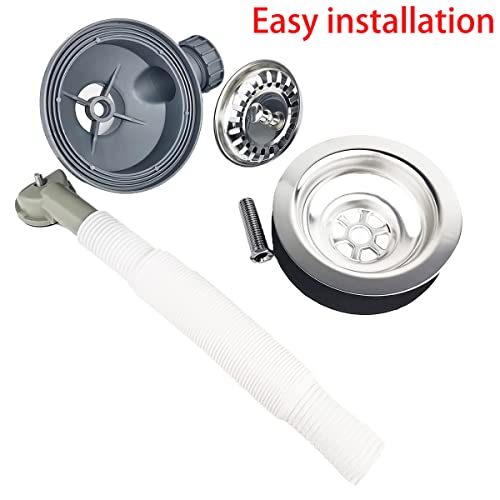 304 roestvrijstalen keuken gootsteen afvoerbak type theezeef met overloop, diameter 110mm 11⁄2" top 4