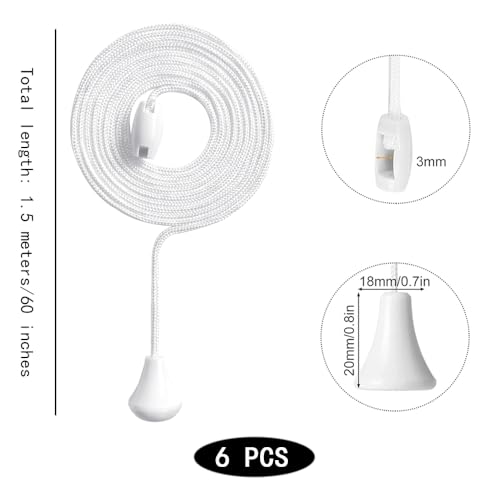 Pak van 6 Plafondschakelaar Vervangende Cords voor Plafondschakelaar 1.5m Badkamerschakelaar Wit Licht voor Plafondschakelaar