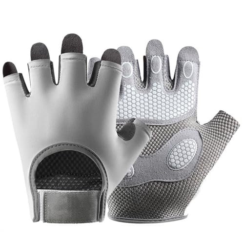 Sportschool Handschoenen voor mannen en vrouwen, Ademende Gewichtheffen Handschoenen met Non-Slip Siliconen, Gewatteerde Palm Grip Bescherming, Cool Stof, Half Finger Handschoenen voor Fitness, Training, Exercising