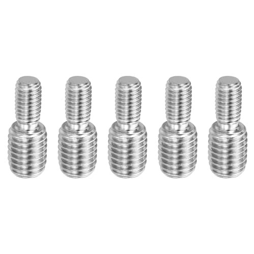 M8 x M12 x 30 Double Threaded Bolts, 5st Roestvrij staal 304 Thread Reducer Adapter voor meubels, lengte 31m m