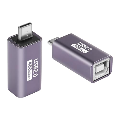 2Pcs Adapters USB C naar USB B Type C naar MIDI Converter voor Keyboard, Printer
