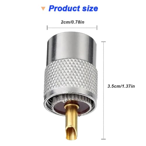 PL-259 UHF-stekker met teflon soldeeraansluiting, 50 ohm, met reductor voor RG8x, RG8, RG59, LMR-400, RG-213 coaxkabel (6 stuks) 3