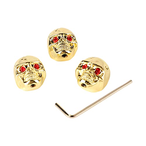Volume Tone Knob voor elektrische gitaar volume Tone Knoppen voor elektrische gitaar schedel hoofd voor elektrische gitaar, schedel knoppen voor elektrische bas Tuning moersleutels (GD305 Gold) 3