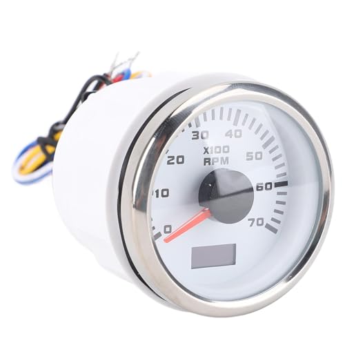 52Mm Tachometer met uurmeter voor vrachtwagen trekker auto RV BOAT 7000RPM 7 kleuren achtergrondverlichting (Witte wijzerplaat zilver cover cx6230) 5