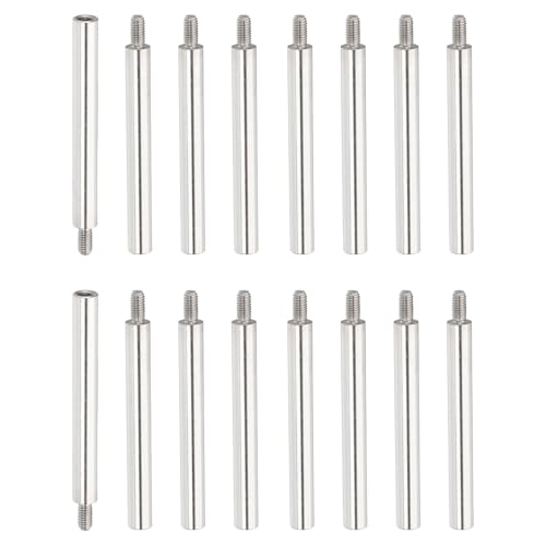 M3*45+6mm Ronde Spacers Schroeven Extension Pins 16 st Roestvrij staal Threaded Sleeves Spacer Bolts Schroeven Vervanging voor het binden Scrapbook Foto Album Ambachten