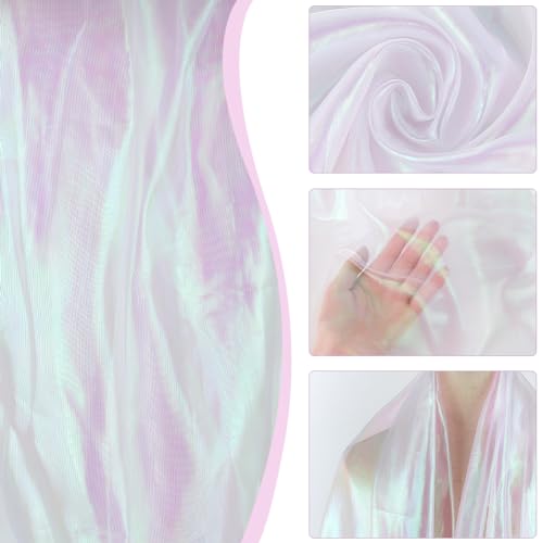 3m Organza, 1.5m brede Solid Trouwjurk Stof Magic Gradient Polyester Glitter Holografische Mesh voor Dress Performances Stage Snow 4